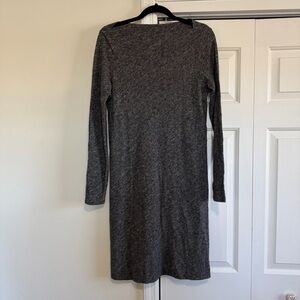 Eileen Fisher Gray Black Long Sleeve Mid Length Straight Dress Size Small